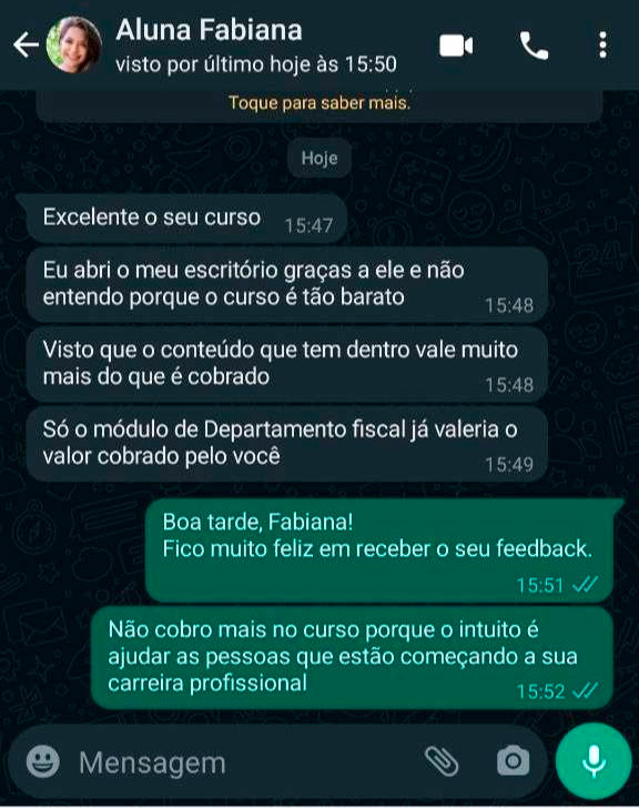 Fabiana relata a abertura do seu escritório
